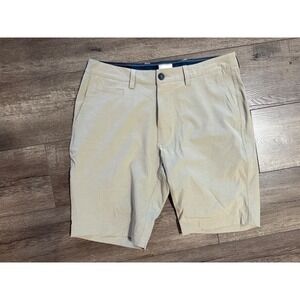 7 Diamonds Performance Mens 32 Khaki Tan Hybrid Chino Shorts Stretch RN 101880